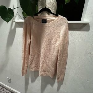 Light pink Abercrombie sweater fold over back slit cozy medium KRN